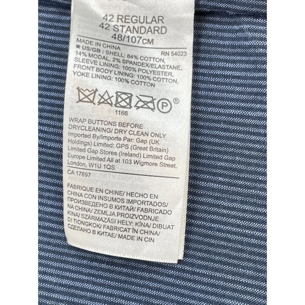 Banana Republic Blazer Mens 42R Striped Cotton Blend Stretch Slim 2-Button